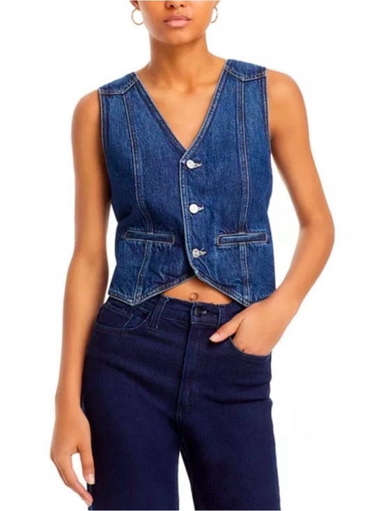 MOTHER Jackets & Blazers - MOTHER Denim Button Front Vest in Blue